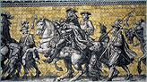 Фрагмент картины из фарфора "Шествие князей". Дрезден