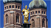 Башни кафедрального собора Фрауенкирхе (Frauenkirche) в Мюнхене.